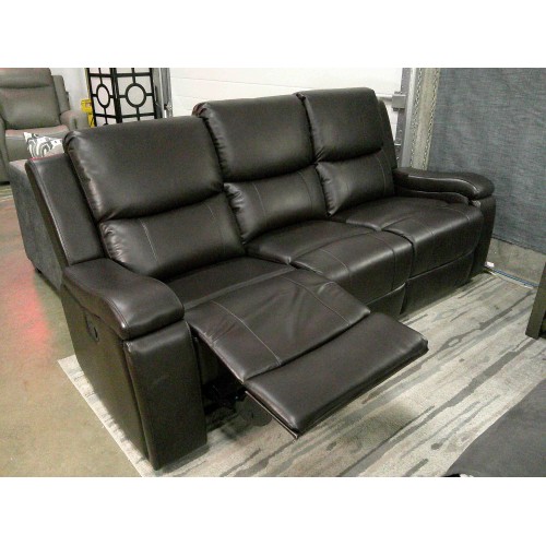 Manilla Brown Leather Gel Reclining Sofa